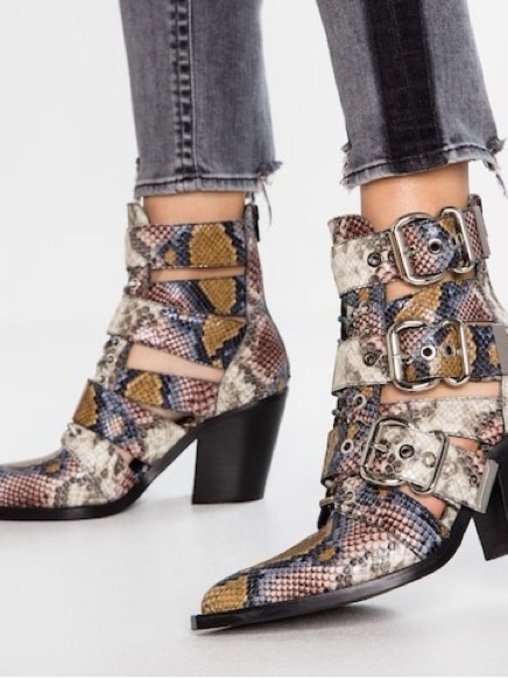 Jeffrey Campbell Caceres Snake Print Bootie 7